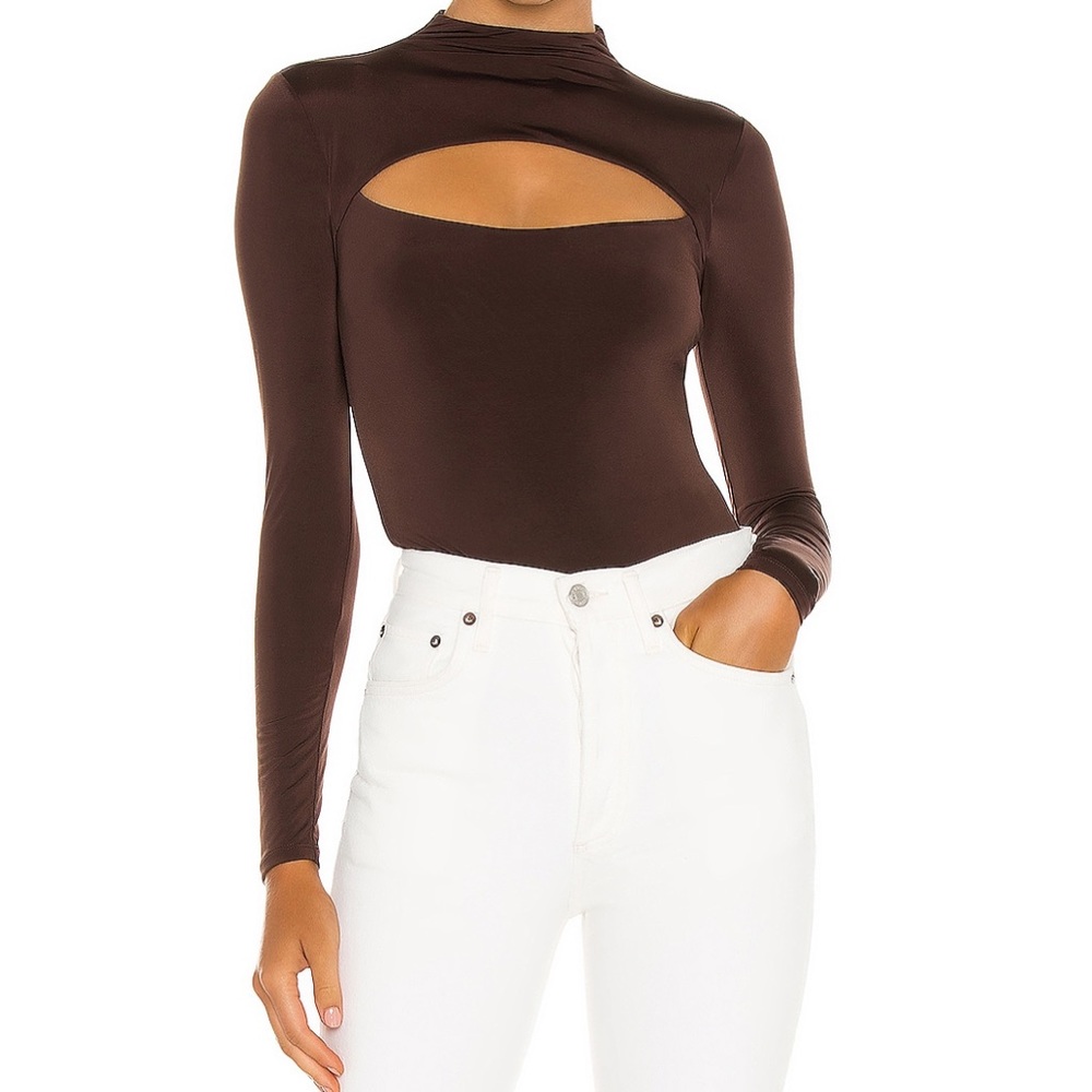 lovers and friends electra bodysuit in brown size small
